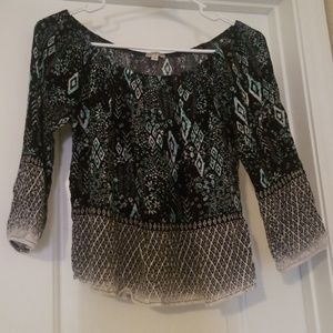 Lily White Boho small on or off Shoulder Top EUC!